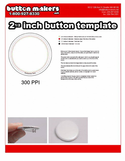 2 1/2 Inch Button Template
