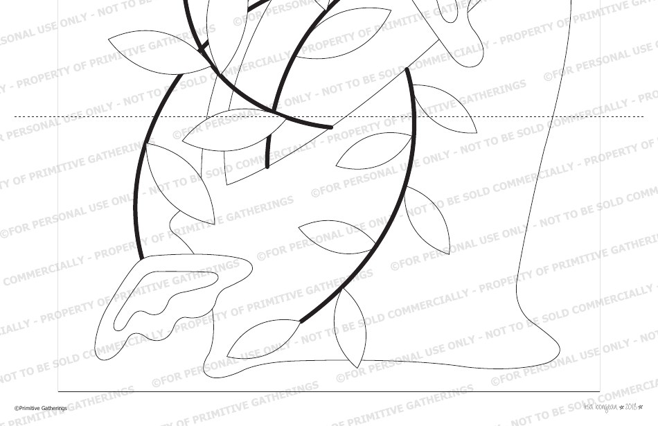 Moon Garden Applique Pattern Templates - Block 9, Page 5