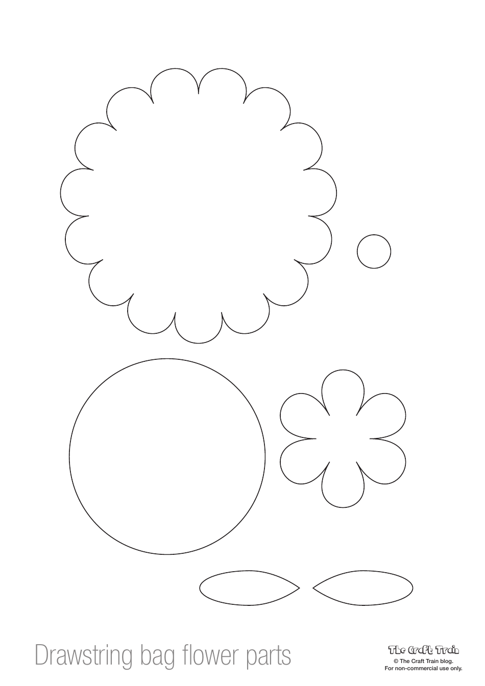 Drawstring Bag Flower Pattern Template, Page 1