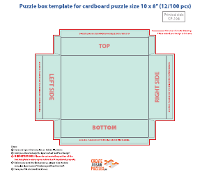 Document preview: Puzzle Box Template for Cardboard Puzzle Size 10 X 8"