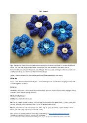 Document preview: Puffy Flower Knitting Pattern