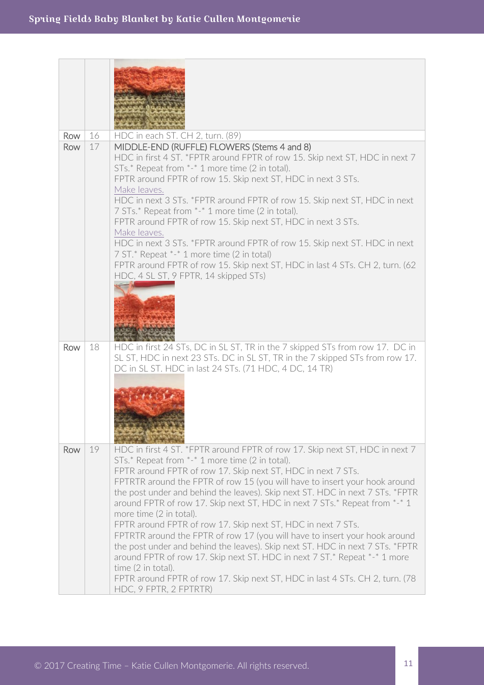 Spring Fields Baby Blanket Crochet Pattern, Page 11