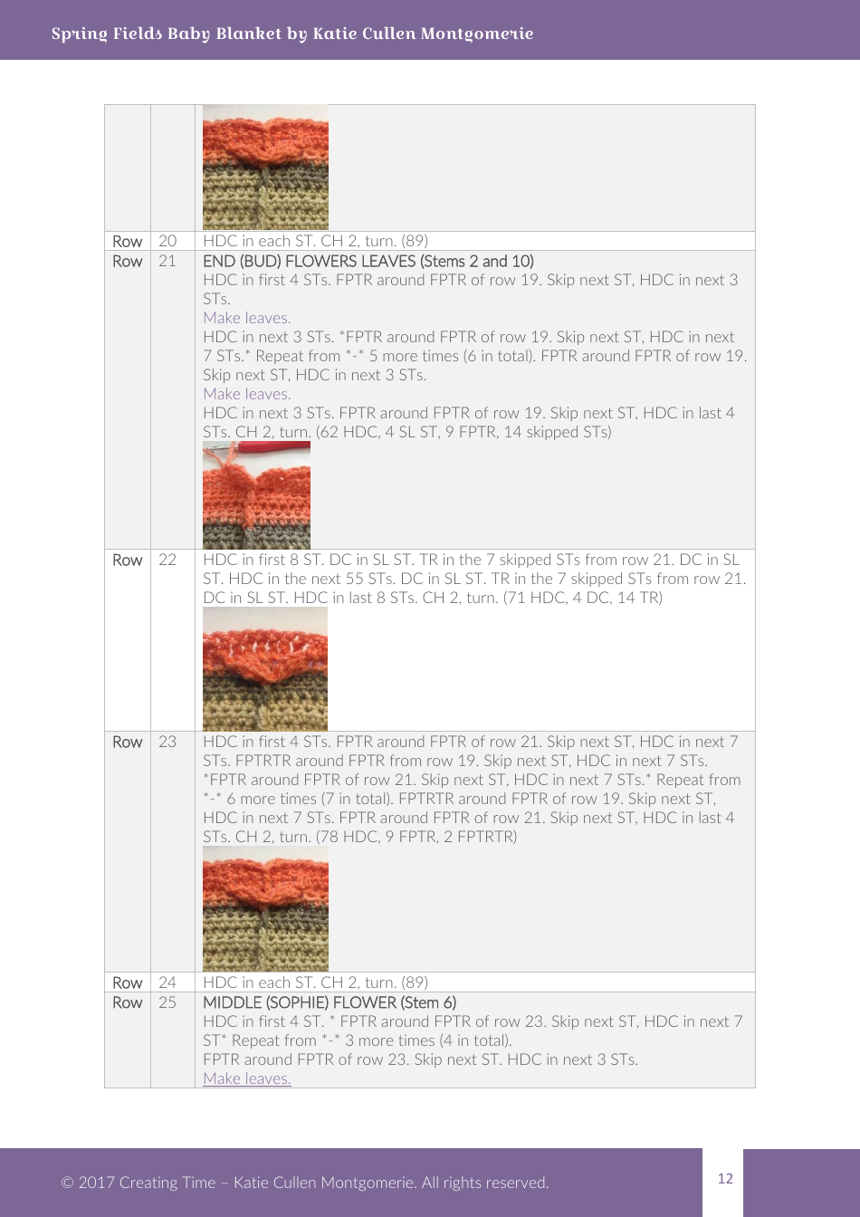 Spring Fields Baby Blanket Crochet Pattern, Page 12