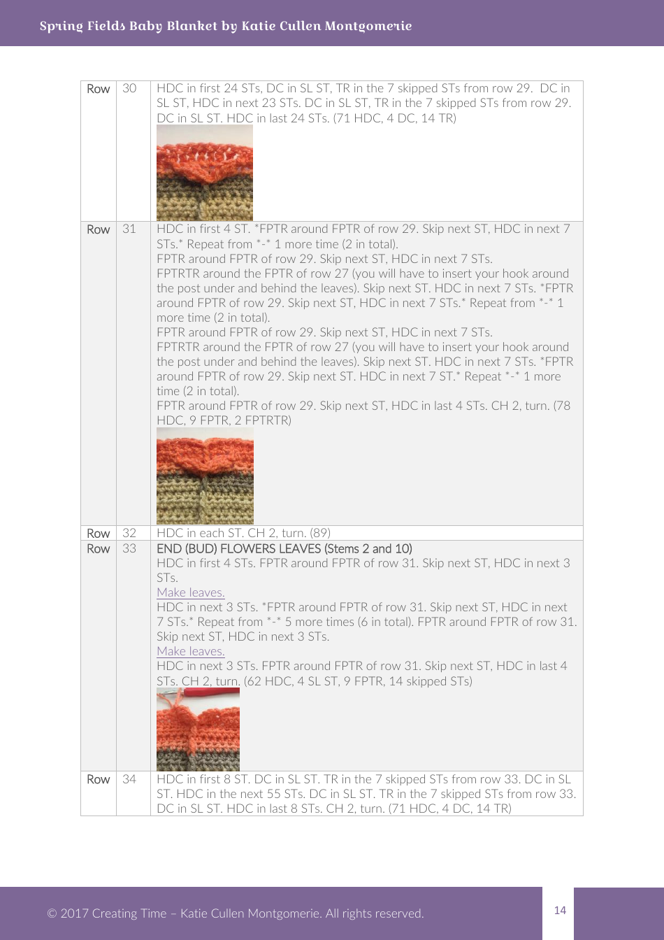 Spring Fields Baby Blanket Crochet Pattern, Page 14