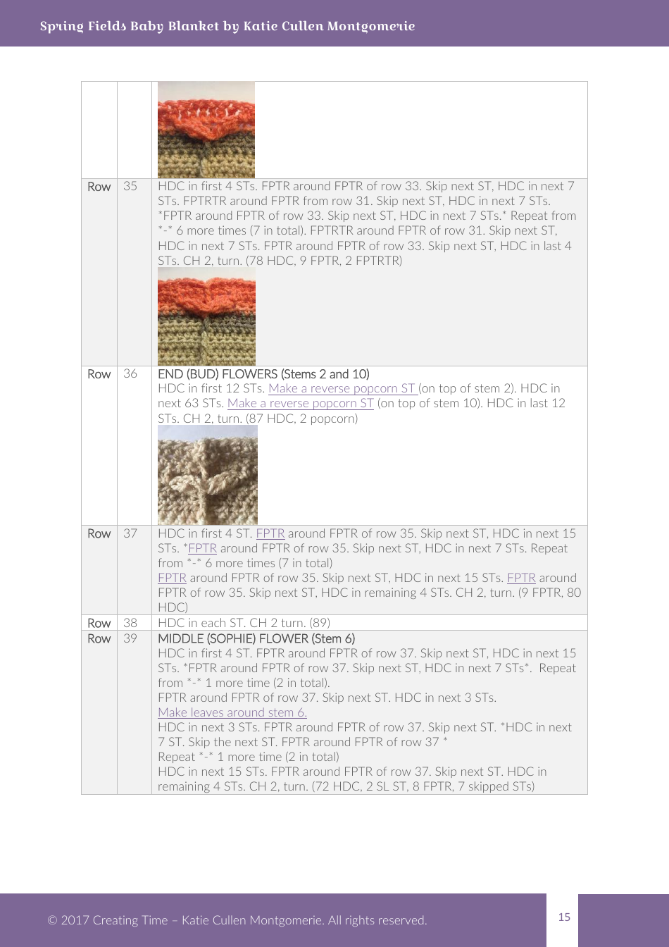 Spring Fields Baby Blanket Crochet Pattern, Page 15