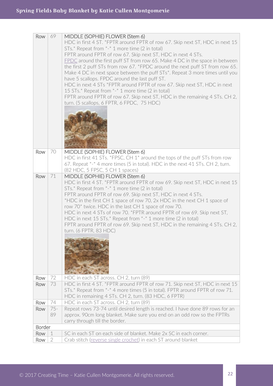 Spring Fields Baby Blanket Crochet Pattern, Page 22