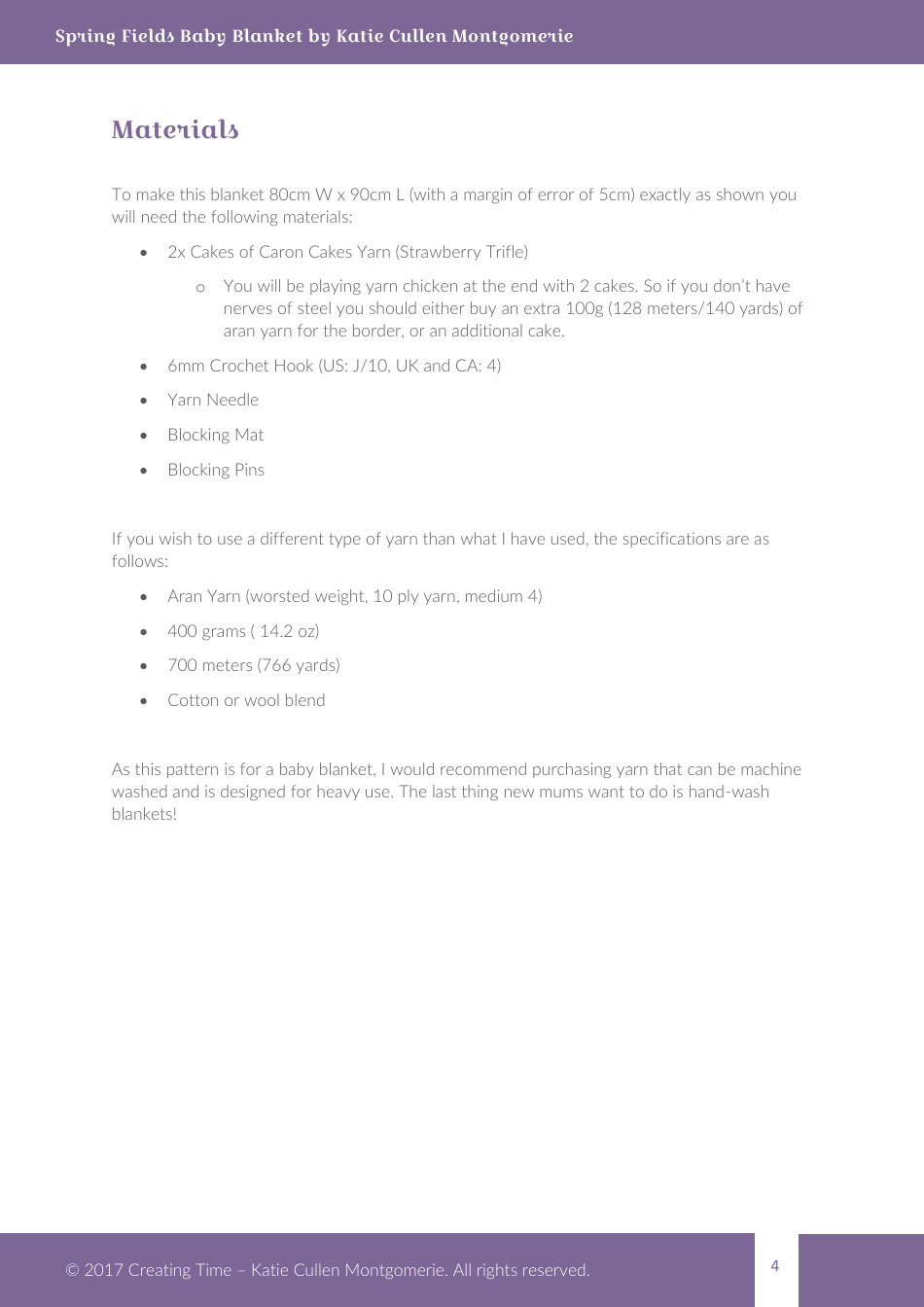 Spring Fields Baby Blanket Crochet Pattern, Page 4