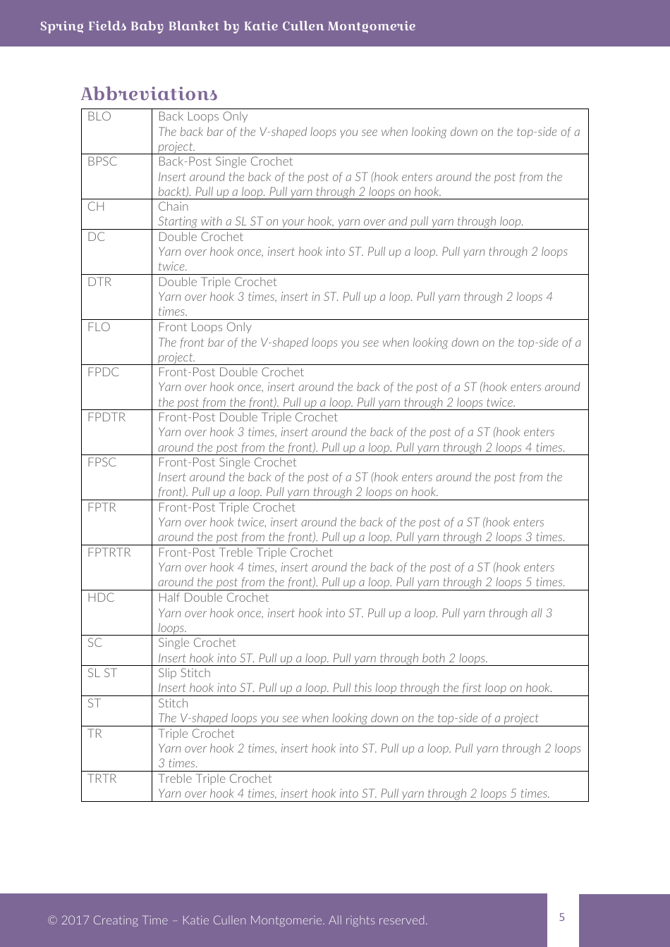 Spring Fields Baby Blanket Crochet Pattern, Page 5