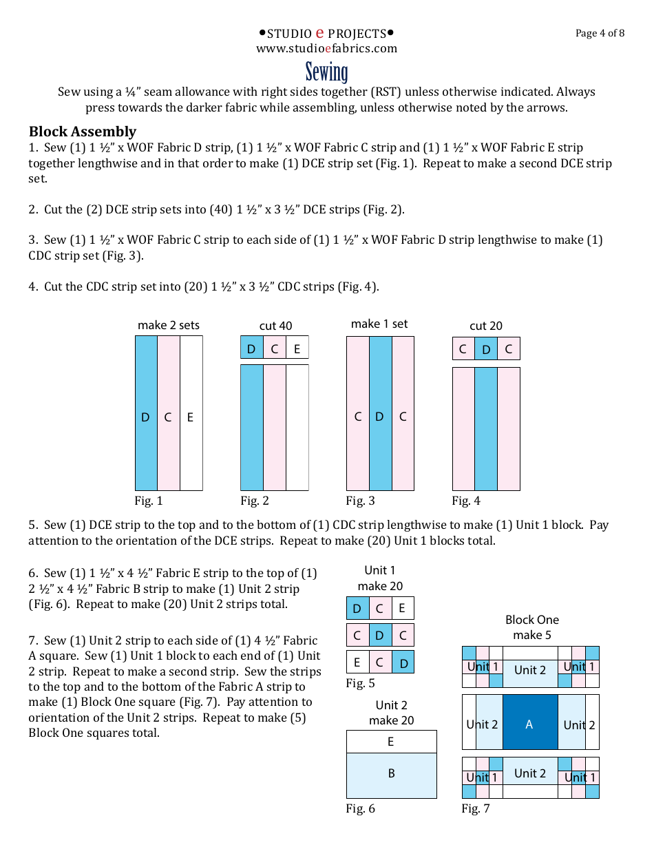 Anchors Away Quilt Block Pattern Templates, Page 4