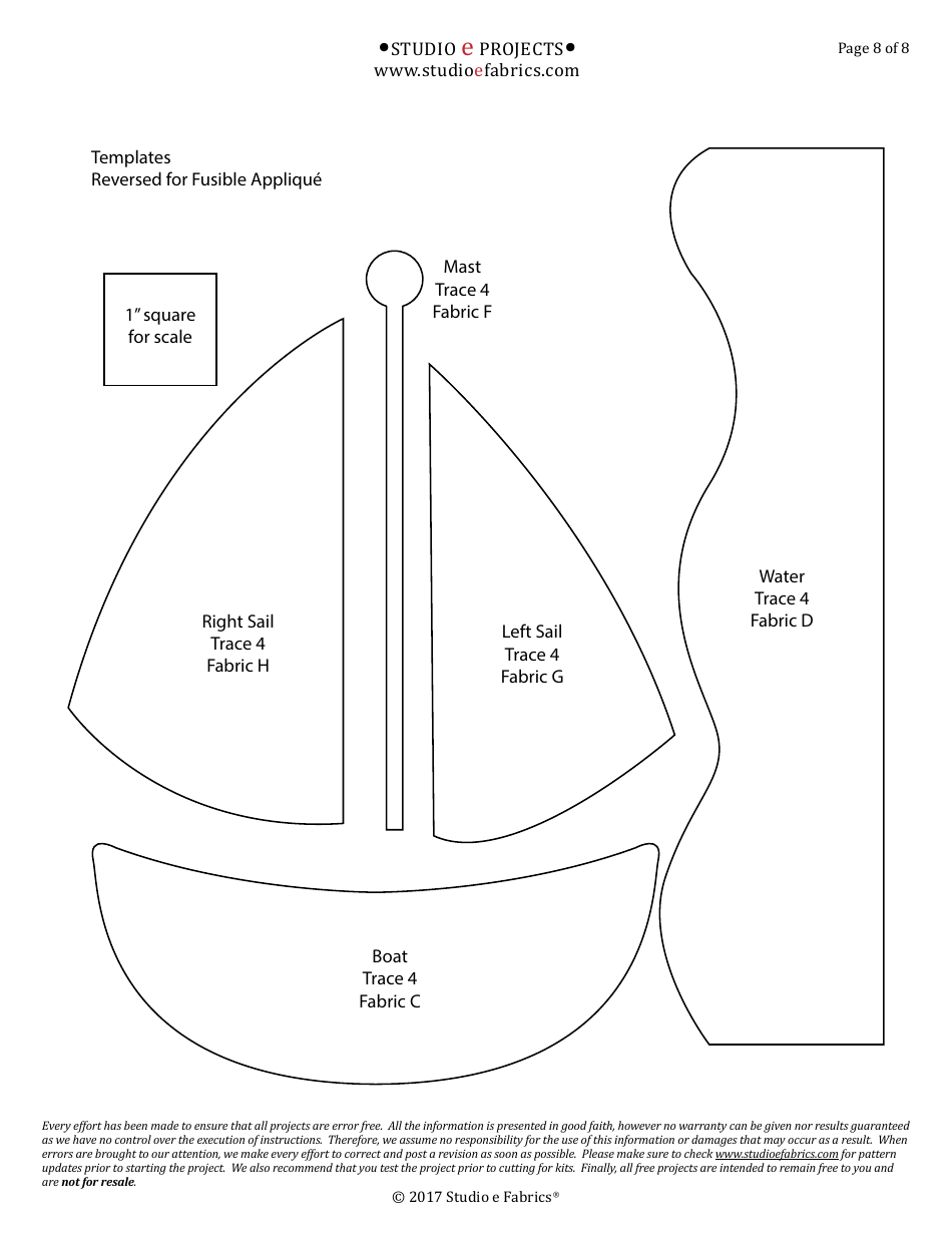 Anchors Away Quilt Block Pattern Templates, Page 8