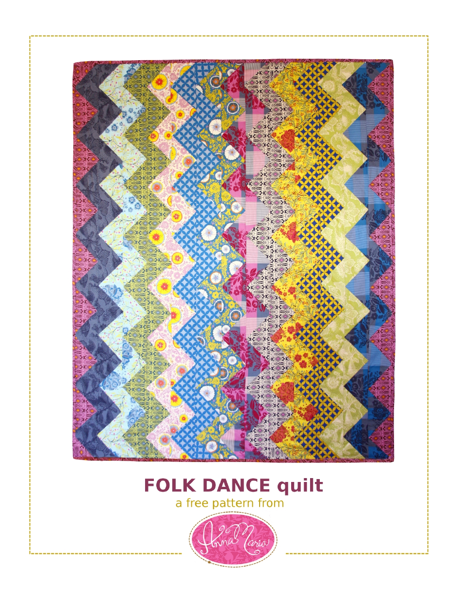 Folk Dance Quilt Pattern Template Preview