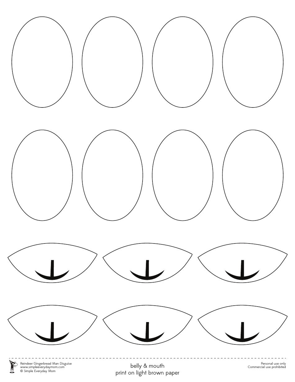 Reindeer Gingerbread Man Disguise Templates, Page 6
