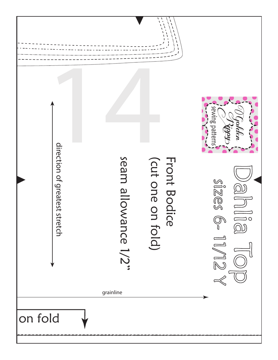 Dahlia Top Sewing Pattern Templates, Page 21
