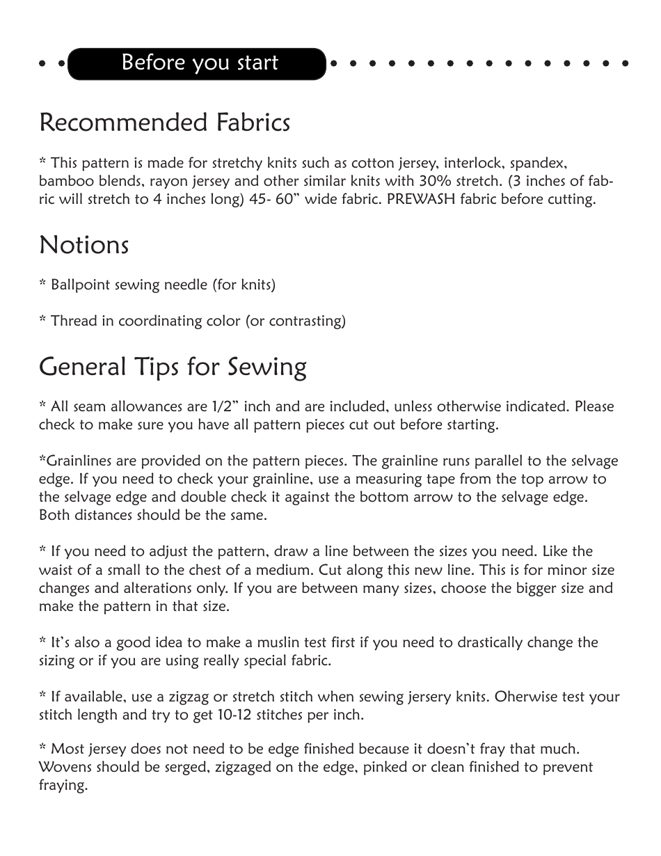 Dahlia Top Sewing Pattern Templates, Page 3