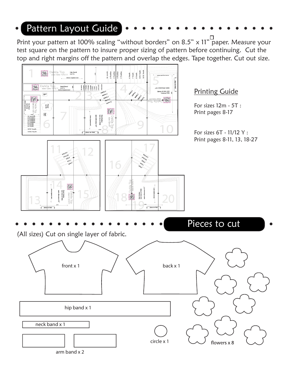 Dahlia Top Sewing Pattern Templates, Page 4
