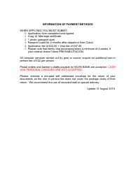 Application Form for Cuba Family Visa - the Cuban Consulate - Greater London, United Kingdom, Page 2