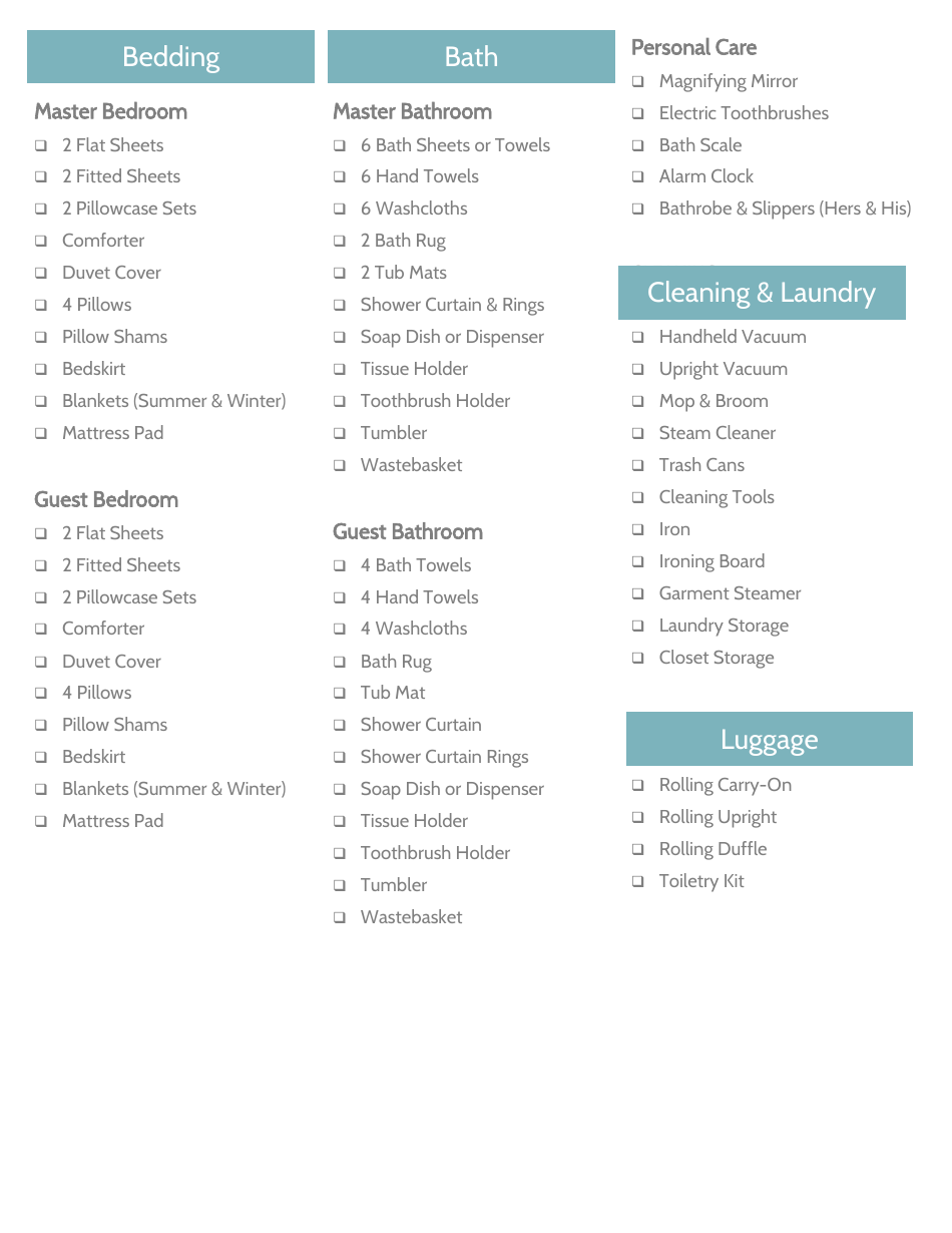 The Ultimate Wedding Registry Checklist Template Download Printable PDF