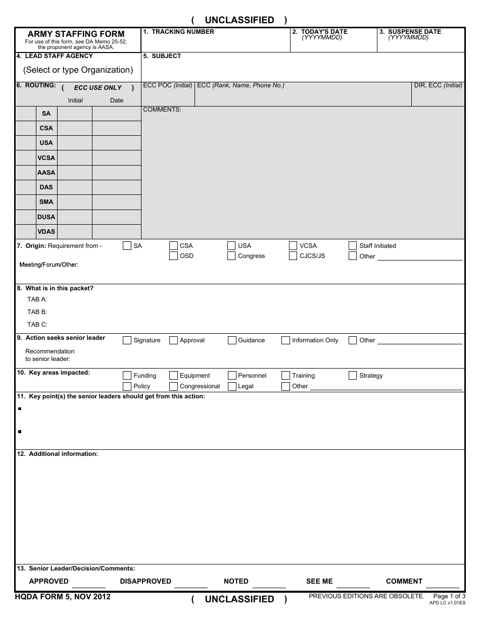 DA Form 5 - Fill Out, Sign Online and Download Fillable PDF ...