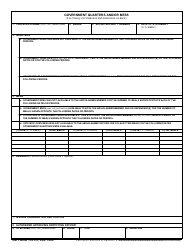 DD Form 1351-5 &quot;Government Quarters and/or Mess&quot;