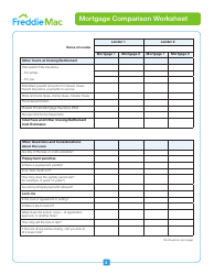 Mortgage Comparison Worksheet - Freddie Mac, Page 2