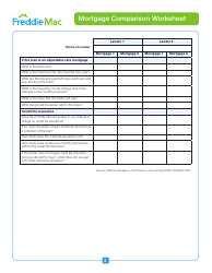 Mortgage Comparison Worksheet - Freddie Mac, Page 3