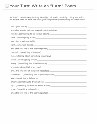 Document preview: I Am Poem Template