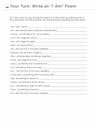 I Am Poem Template Download Printable PDF | Templateroller