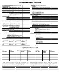 Business Income &amp; Expense Worksheet, Page 2