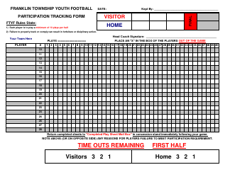 &quot;Youth Football Participation Tracking Form&quot;