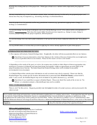 Natural Heritage Information System (Nhis) Data Request Form - Minnesota, Page 2