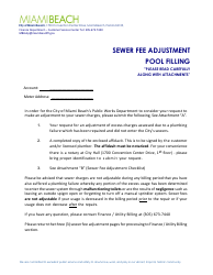 Sewer Fee Adjustment - Pool - City of Miami Beach, Florida