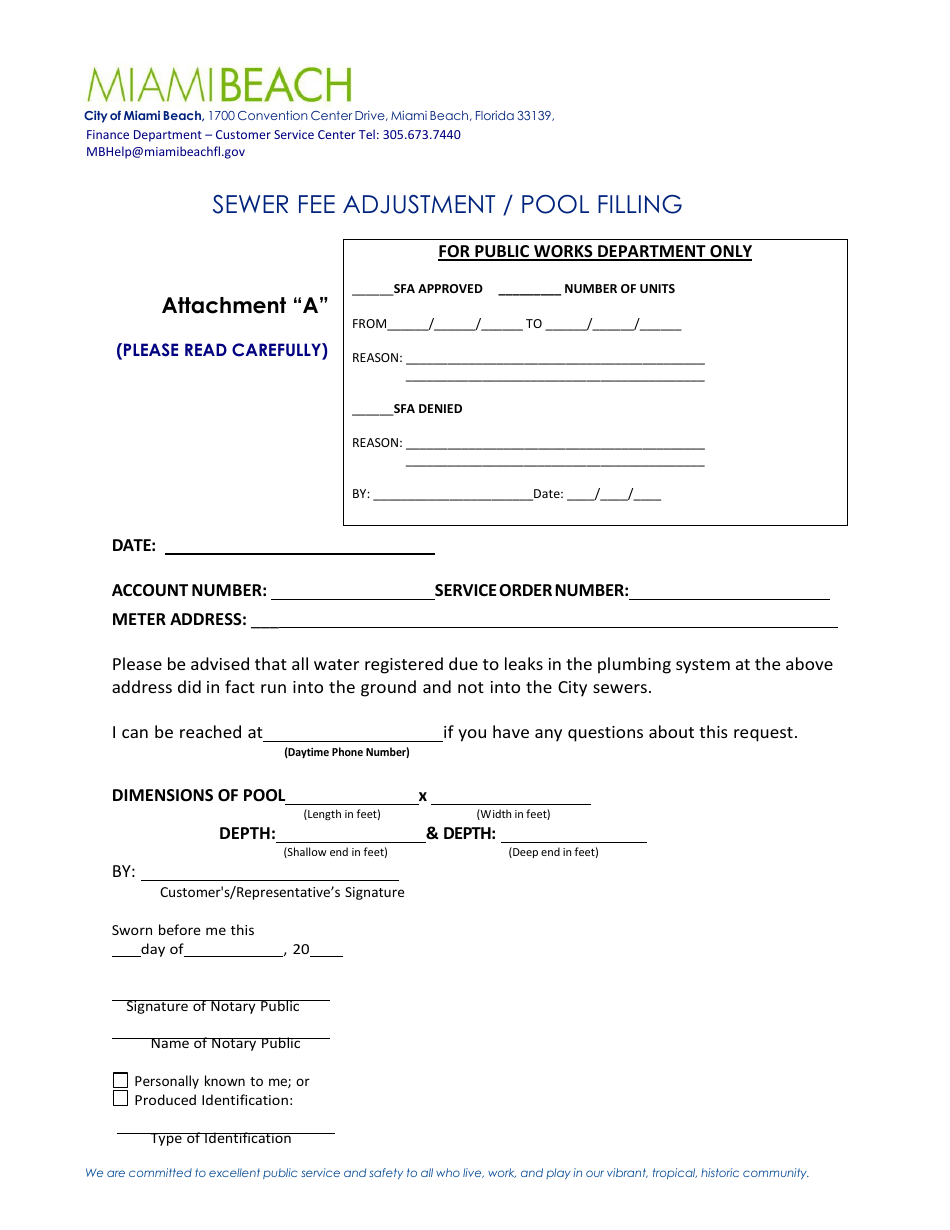 Sewer Fee Adjustment - Pool - City of Miami Beach, Florida, Page 2