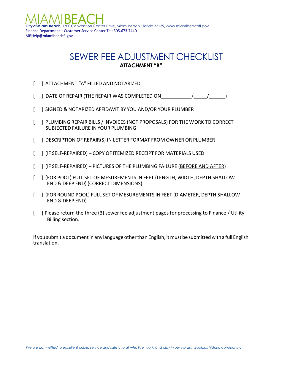 Sewer Fee Adjustment - Pool - City of Miami Beach, Florida, Page 3