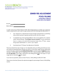 Document preview: Sewer Fee Adjustment - Pool - City of Miami Beach, Florida