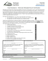 Document preview: Form AGR-2241 Food Assistance - Alternate 501(C)(3) Church Verification - Washington