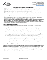Document preview: Form AGR-2264 Site Application - Wsda Organic Program - Washington