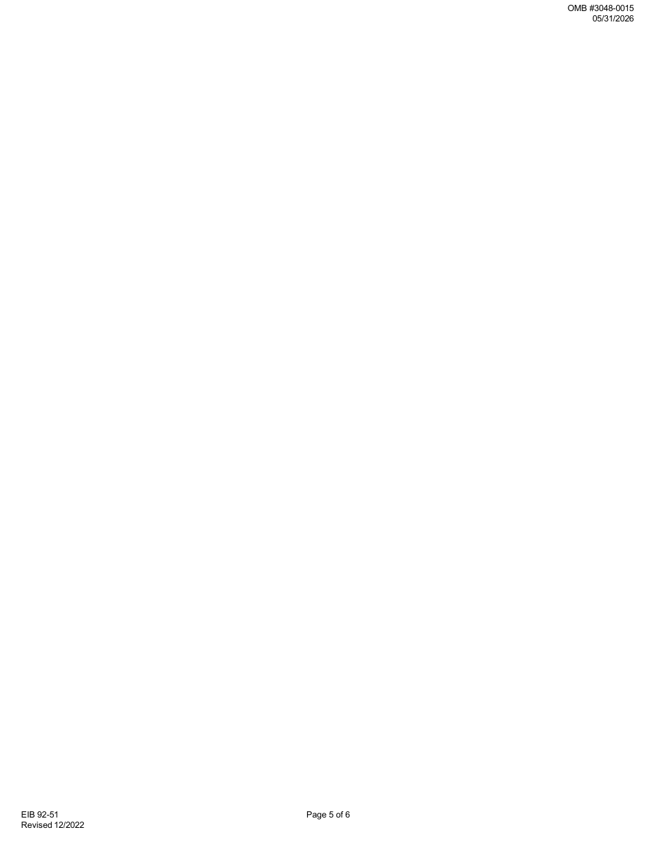 Form EIB92-51 Application for Special Buyer Credit Limit (Sbcl) Under Multi-Buyer Export Credit Insurance Policies, Page 5