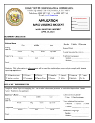 Mass Violence Application Form - Ma&#039;ili Shooting Incident - Hawaii