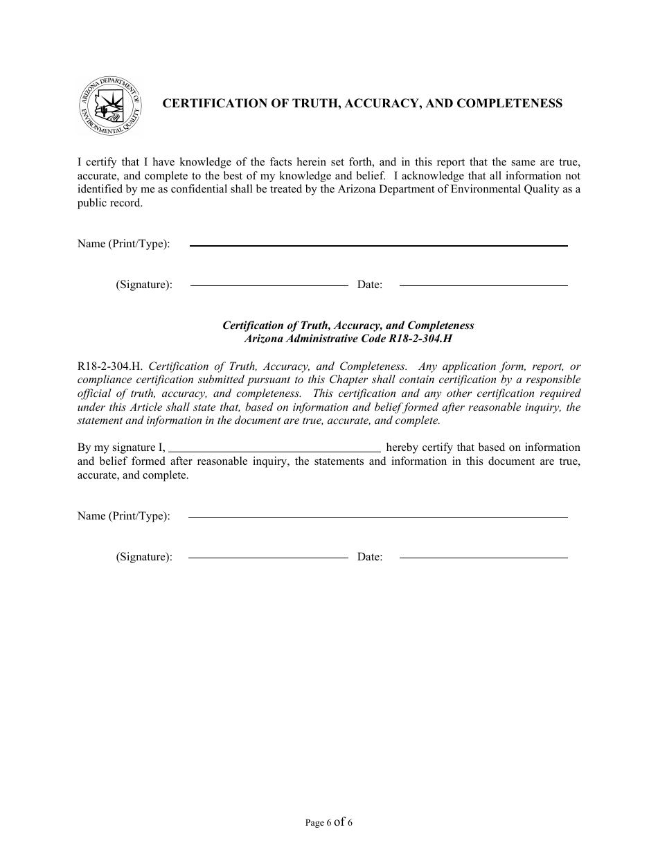 Reporting for Open Burning Permit - Arizona, Page 2