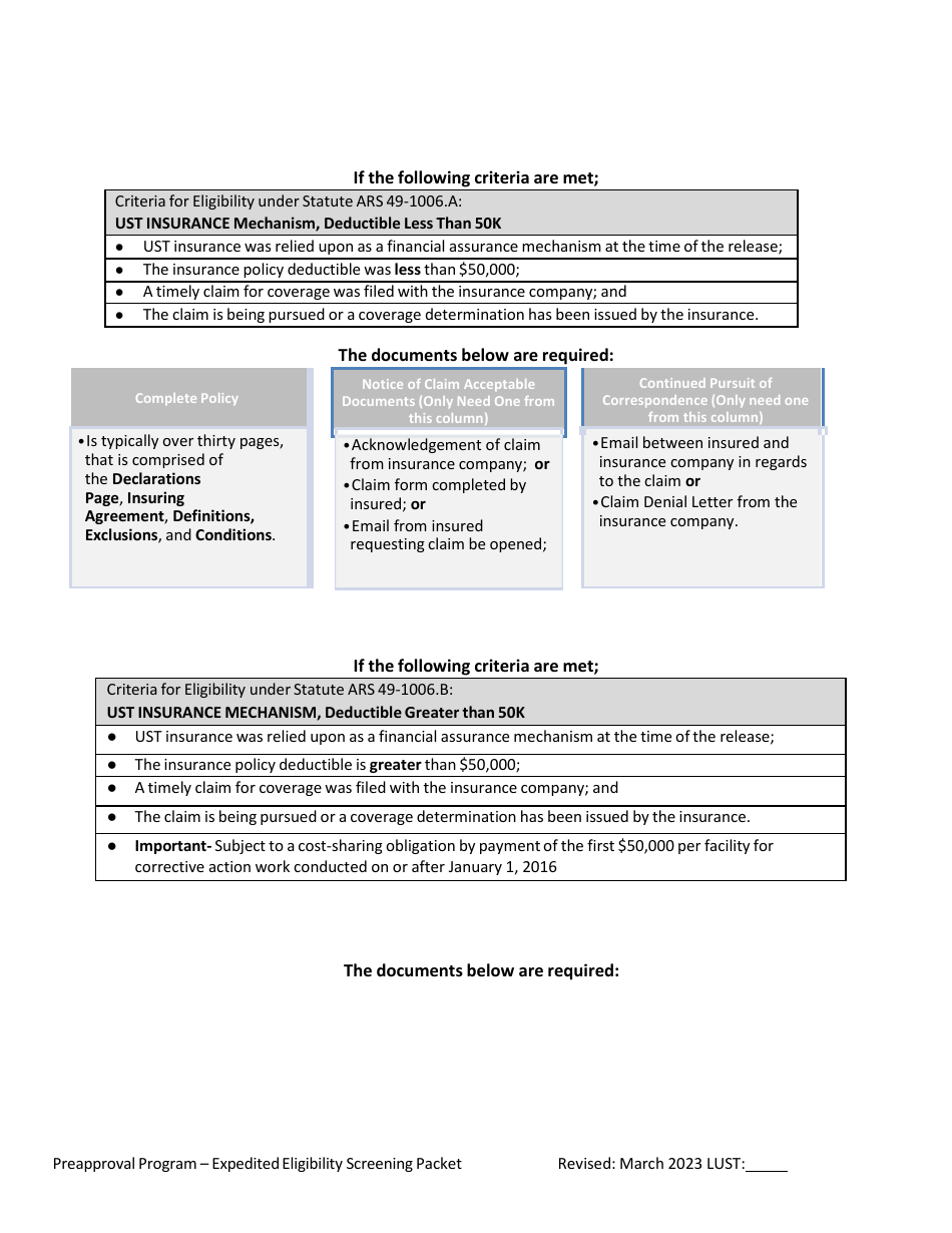 Ust Program Expedited Preapproval Application Under Arizona Revised Statutes (A.r.s.) 49-1051(K) - Arizona, Page 4