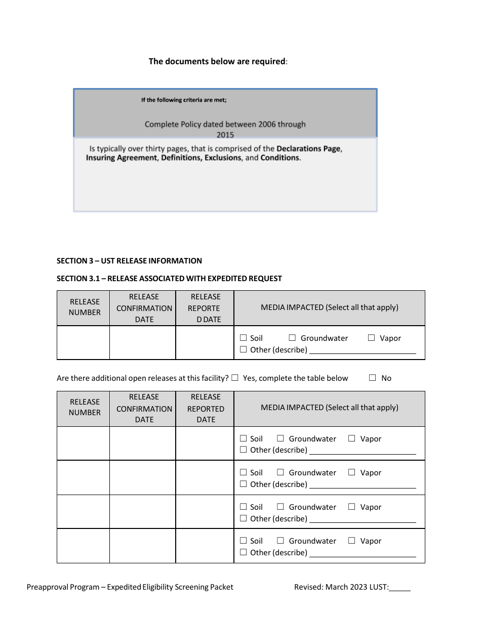 Ust Program Expedited Preapproval Application Under Arizona Revised Statutes (A.r.s.) 49-1051(K) - Arizona, Page 6