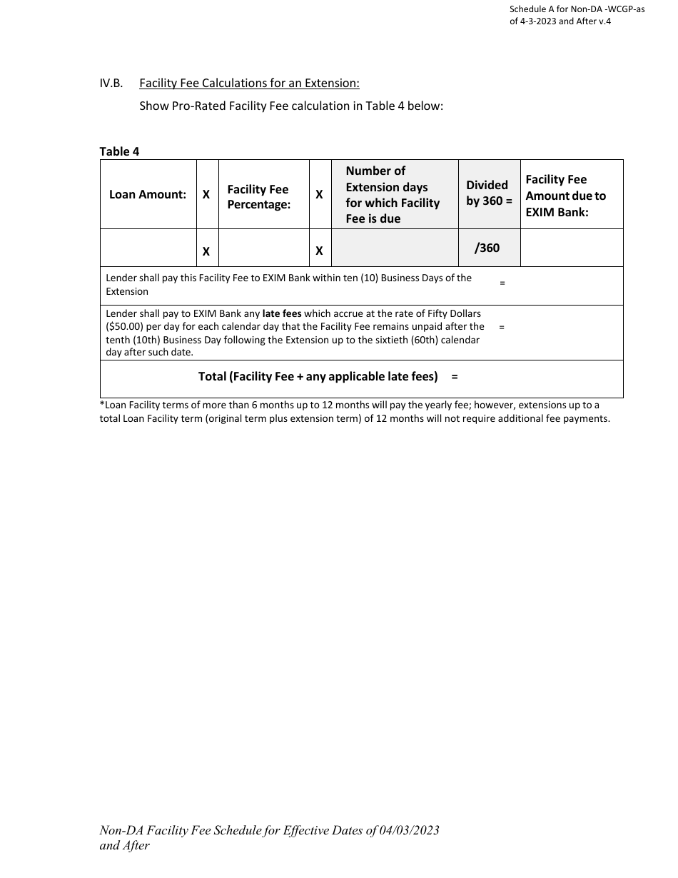 Form EBD-W-16C Schedule A Schedule to the Loan Authorization Agreement for Non-delegated Authority Transactions, Page 3