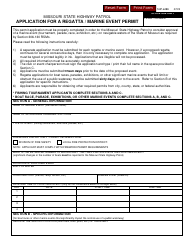 Form SHP-628 Application for a Regatta/Marine Event Permit - Missouri