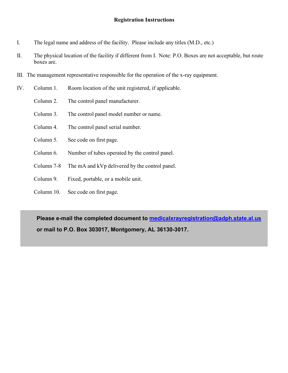 Form ADPH-RAD-69 Application for Registration of Sources of Radiation - Alabama, Page 3