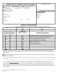 Form CRM500 Criminal Records Request - County of Alameda, California