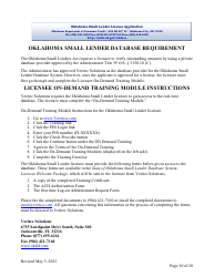 Oklahoma Small Lender License Application - Oklahoma, Page 20