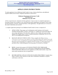 Oklahoma Small Lender License Application - Oklahoma, Page 2