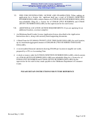 Oklahoma Small Lender License Application - Oklahoma, Page 5