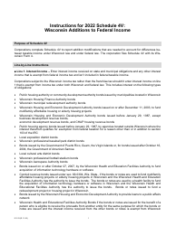 Document preview: Instructions for Form IC-123 Schedule 4V Wisconsin Additions to Federal Income - Wisconsin