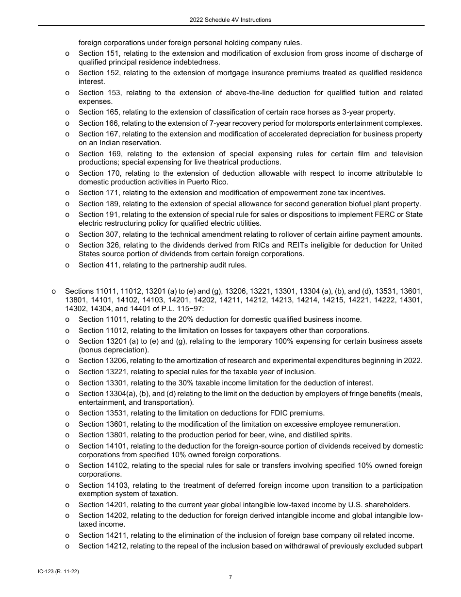 Instructions for Form IC-123 Schedule 4V Wisconsin Additions to Federal Income - Wisconsin, Page 7